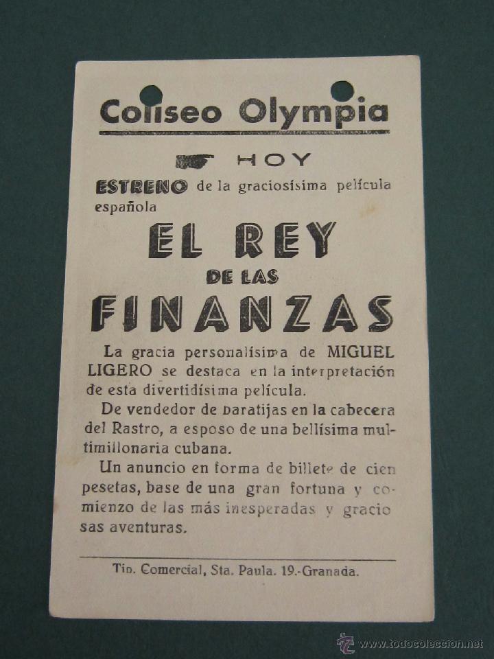 Cine: PROGRAMA DE CINE - EL REY DE LAS FINANZAS - 1944 - PUBLICIDAD - Foto 2