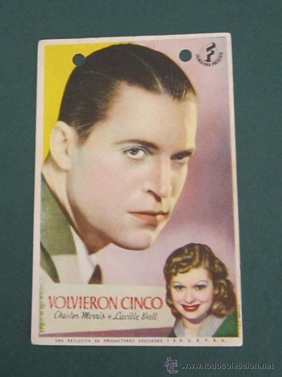 Cine: PROGRAMA DE CINE - VOLVIERON CINCO - 1939 - Foto 1