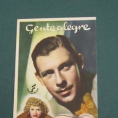 Cine: PROGRAMA DE CINE - GENTE ALEGRE - 1941. Lote 41403594