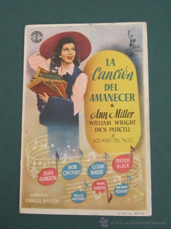 Cine: PROGRAMA DE CINE - LA CANCI&Oacute;N DEL AMANECER - 1943 - Foto 1