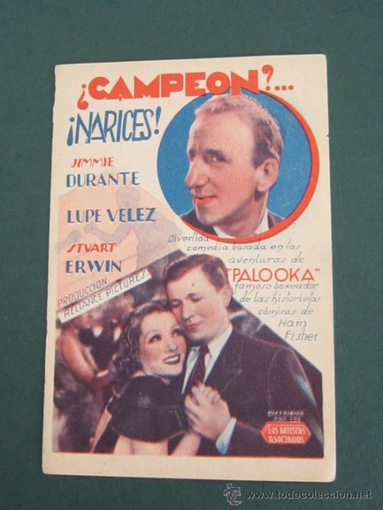Cine: PROGRAMA DE CINE - ¿CAMPEON?....¡ NARICES ! - 1934 - Foto 1 - 41423518