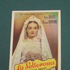 Cine: PROGRAMA DE CINE - LA SOLTERONA - 1939 - PUBLICIDAD. Lote 41437311