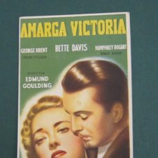 Cine: PROGRAMA DE CINE - AMARGA VICTORIA - 1939. Lote 41437910