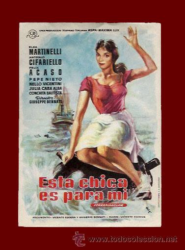 Kino: CINE - ESTA CHICA ES PARA MI - PROGRAMA ORIGINAL A&Ntilde;O 1958 - SIN PUBLICIDAD