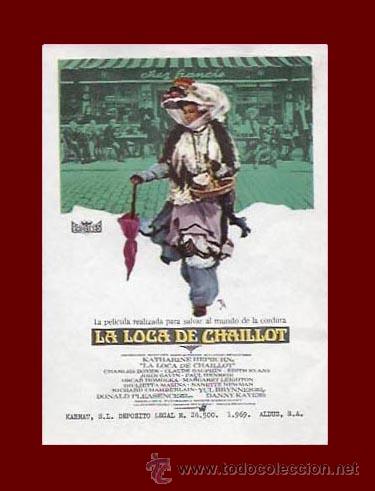 Cine: CINE - LA LOCA DE CHAILLOT - PROGRAMA ORIGINAL A&Ntilde;O 1969 - SIN PUBLICIDAD - Foto 1