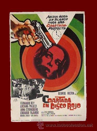 Cine: CINE - COARTADA EN DISCO ROJO - PROGRAMA ORIGINAL A&Ntilde;O 1972 - SIN PUBLICIDAD - Foto 1
