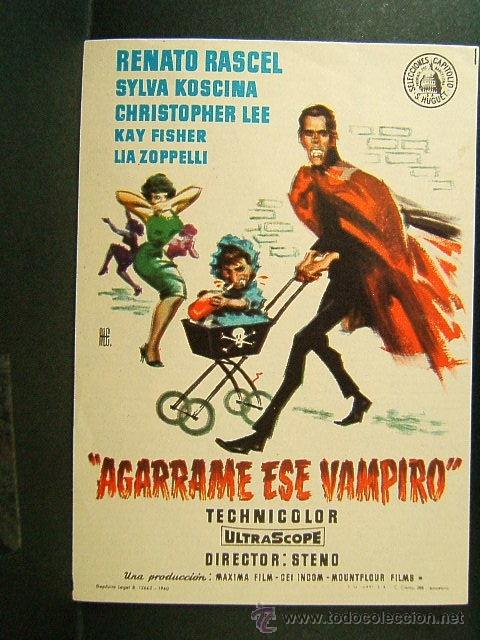 Cine: AGARRAME ESE VAMPIRO-STENO-RENATO RASCEL-SYLVA KOSCINA-CHRISTOPHER LEE-ILUSTRADO POR ALE-CINE-1960