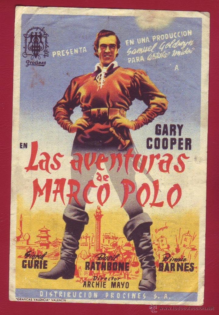 Cine: PROGRAMA DE MANO - LAS AVENTURAS DE MARCO POLO - Foto 1