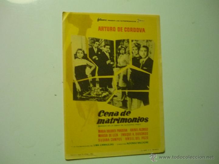 Cine: PROGRAMA CENA DE MATRIMONIOS.- ARTURO DE CORDOVA - Foto 1