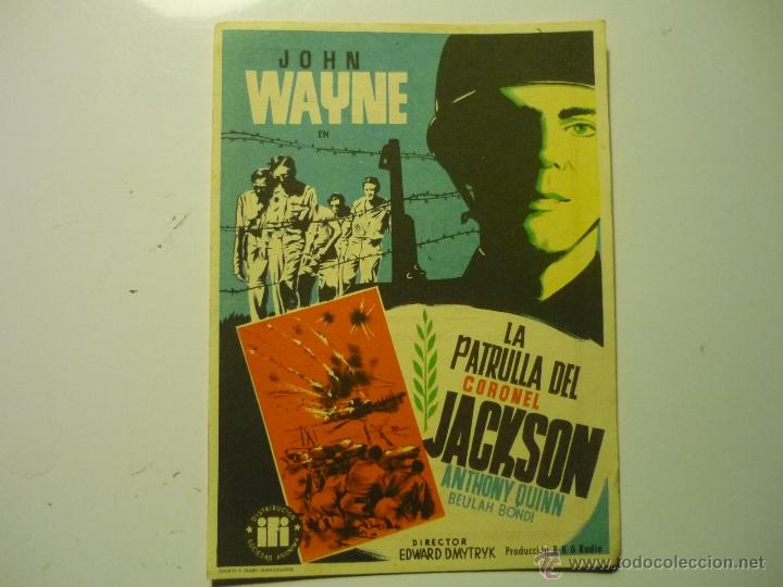 Cine: programa la patrulla del coronel jackson.-john wayne-publicidad - Foto 1