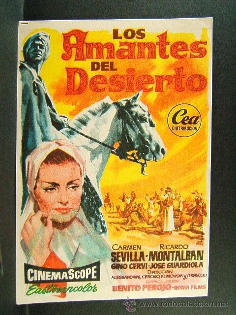 Cine: LOS AMANTES DEL DESIERTO-ALESSANDRINI-CARMEN SEVILLA-RICARDO MONTALBAN-ILUSTRADO POR JANO-CINE(1956)