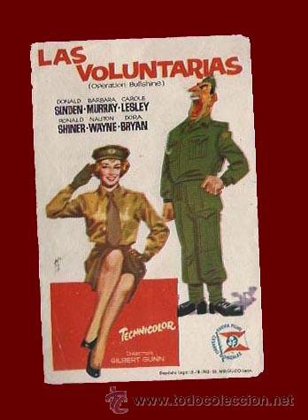 Cine: CINE - LAS VOLUNTARIAS - PROGRAMA ORIGINAL A&Ntilde;O 1959 - SIN PUBLICIDAD - Foto 1