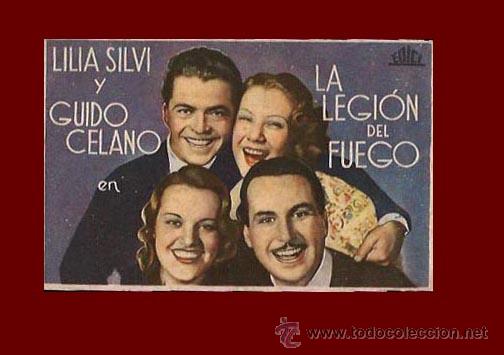 Cine: LA LEGION DEL FUEGO - PROGRAMA DE CINE ORIGINAL A&Ntilde;O 1936 - SIN PUBLICIDAD