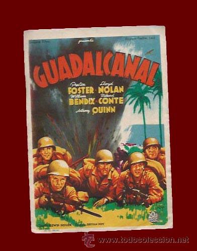 Cine: GUADALCANAL - PROGRAMA DE CINE ORIGINAL A&Ntilde;O 1943 - SIN PUBLICIDAD - Foto 1