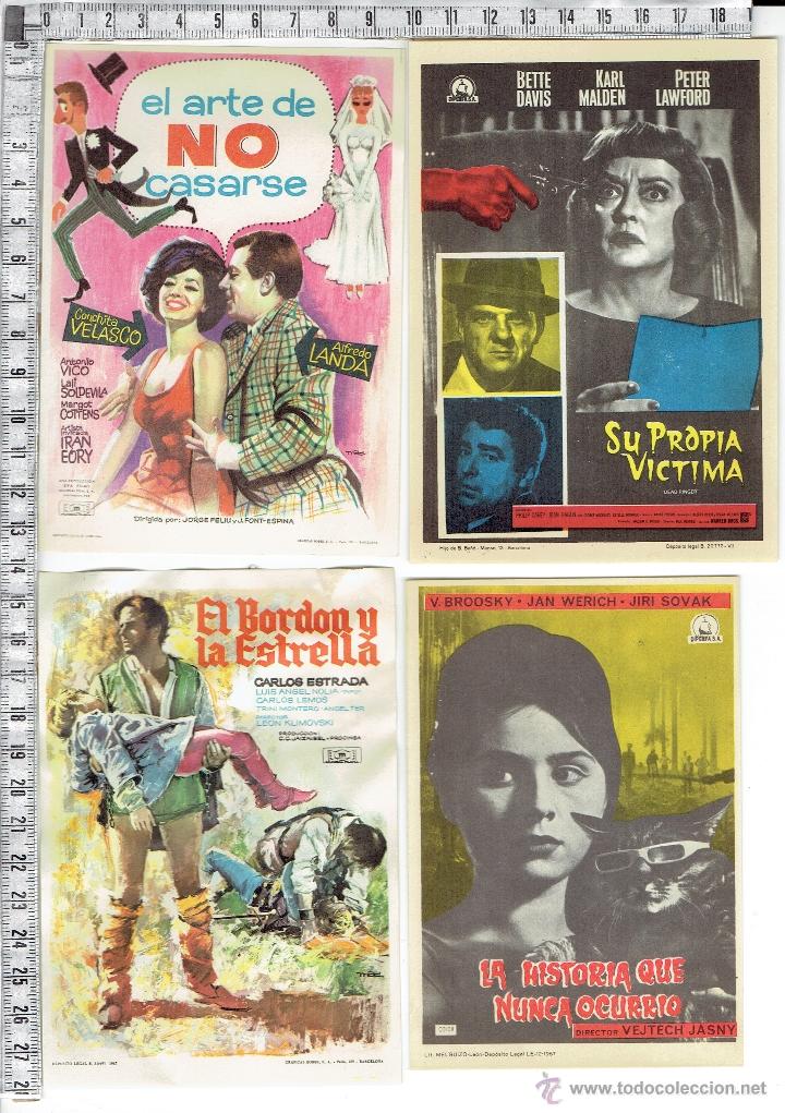 Folhetos de m&atilde;o de filmes antigos de cinema: LOTE 4 FOLLETOS PROGRAMAS DE MANO CINE.