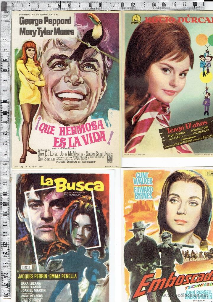 Cine: LOTE 4 FOLLETOS PROGRAMAS DE MANO CINE. - Foto 1