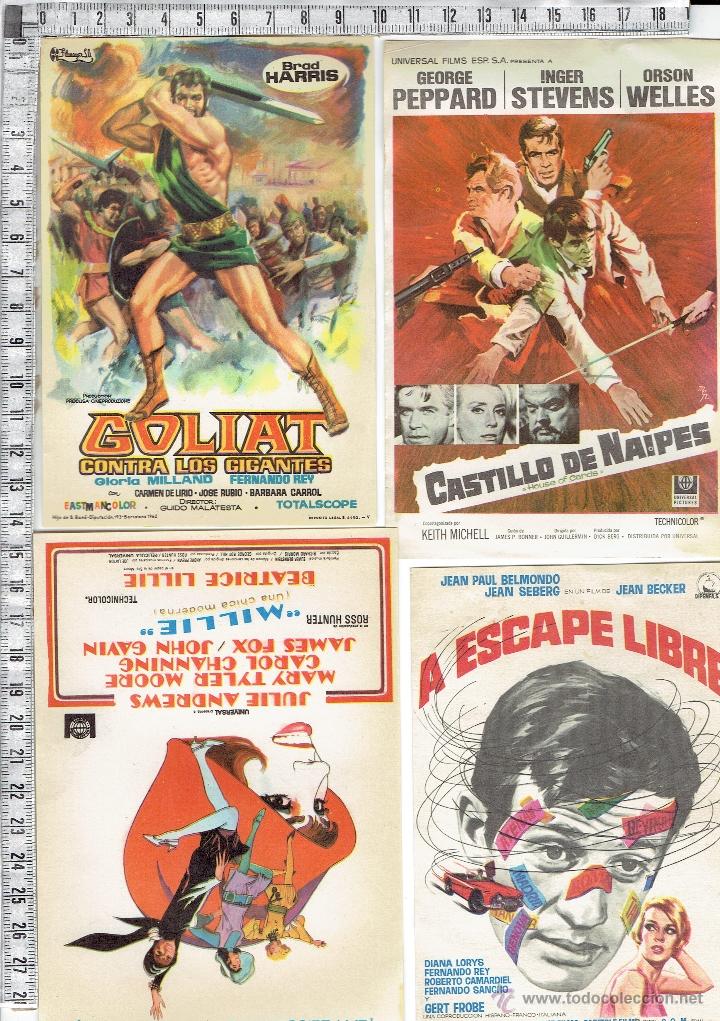 Cine: LOTE 4 FOLLETOS PROGRAMAS DE MANO CINE. - Foto 1