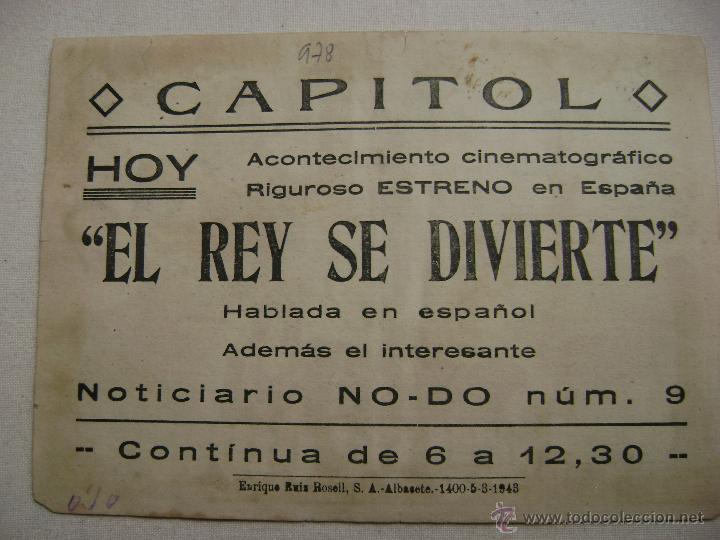 Cine: EL REY SE DIVIERTE.F-978 - Foto 2
