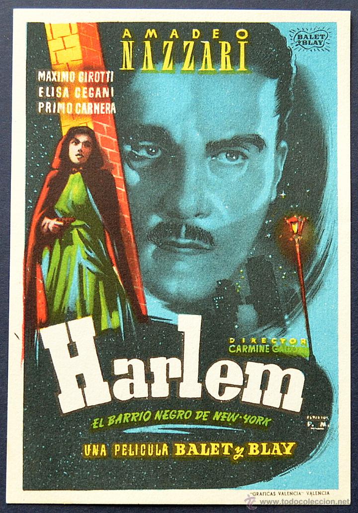 Cine: HARLEM - AMADEO NAZZARI - FOLLETO O PROGRAMA DE MANO - Foto 1