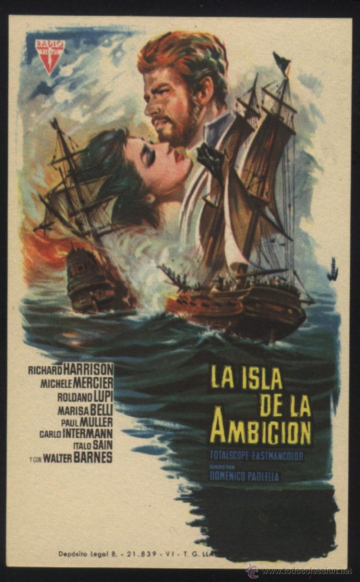 Cine: Q-03595- LA ISLA DE LA AMBICION (Il giustiziere dei mari) Richard Harrison - Mich&egrave;le Mercier