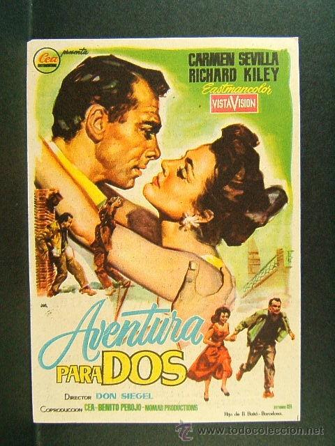 Cine: CINES FORTUNY Y FEMINA-BLANES-AVENTURA PARA DOS-DON SIEGEL-CARMEN SEVILLA-RICHARD KILEY-JANO-(1957).