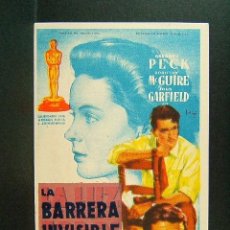Cine: CINE MODERNO-GERONA-LA BARRERA INVISIBLE-ELIA KAZAN-GREGORY PECK-DOROTHY MCGUIRE-ILUSTRA SOLIGO-1949. Lote 42135087