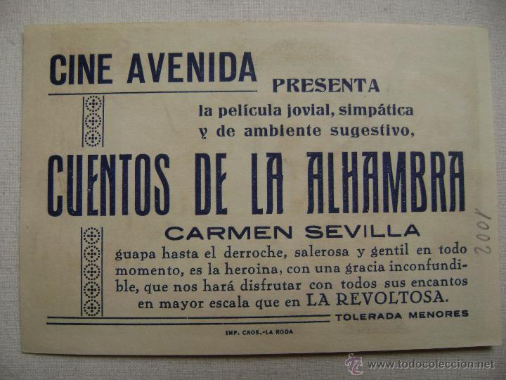 Cine: CUENTOS DE LA ALHAMBRA.F-1002 - Foto 2