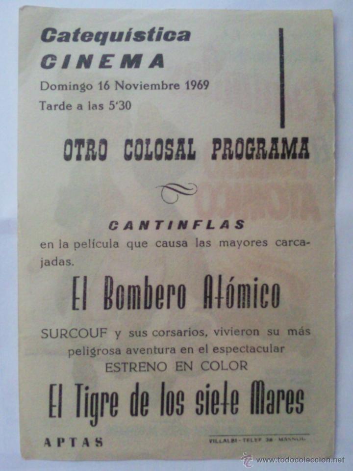 Cine: PROGRAMA DE CINE, EL BOMBERO ATOMICO, CANTINFLAS, 1969 - Foto 2