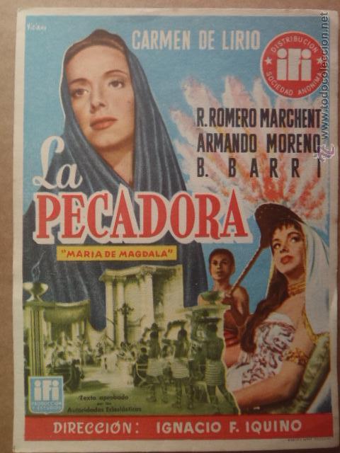 Cine: FOLLETO DE MANO LA PECADORA S/P - Foto 1