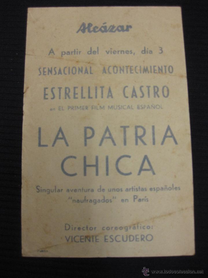Cine: PROGRAMA CINE. LA PATRIA CHICA. ESTRELLITA CASTRO. - Foto 2