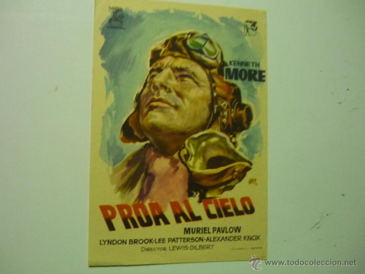 Cine: PROGRAMA PROA AL CIELO .- KENNETH MORE- SELLO CINE - Foto 1