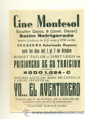 Cine: YO ... EL AVENTURERO - PROGRAMA ORIGINAL   CON  PROPAGANDA - ANTONIO AGUILAR - Foto 2