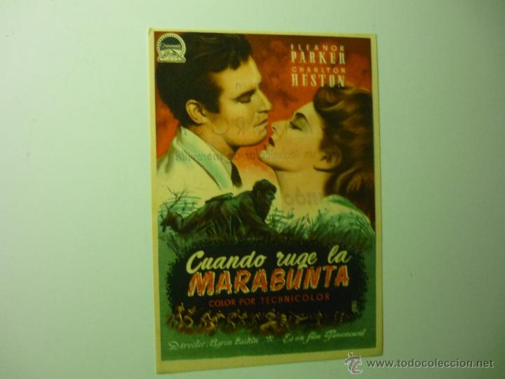 Cine: PRGRAMA CUANDO RUGE LA MARABUNTA.-CHARLTON HESTON .-PUBLICIDAD