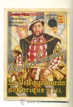 Cine: VIDA PRIVADA DE ENRIQUE VIII - PROGRAMA ORIGINAL SIN PROPAGANDA - CHARLES LAUGHTON - Foto 1
