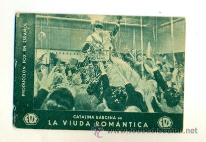 Cine: VIUDA ROMANTICA, LA - CATALINA BARCENA , - PROGRAMA ORIGINAL SIN PROPAGANDA - - Foto 1