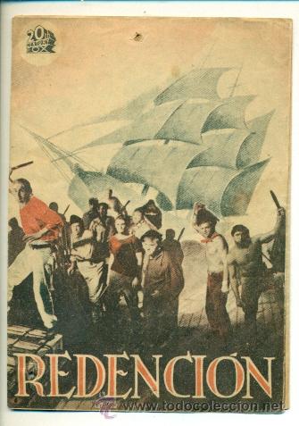 Cine: REDENCION - PROGRAMA ORIGINAL CON PROPAGANDA - TRIPTICO CON W.BEERY , BAXTER , ROONEY - Foto 1