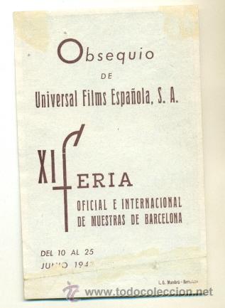 Cine: CARTA DE PRESENTACION - PROGRAMA ORIGINAL CON PROPAGANDA - - Foto 2