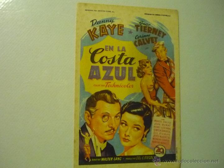 Cine: programa en la costa azul .- dannu kaye -dibujo soligo - Foto 1