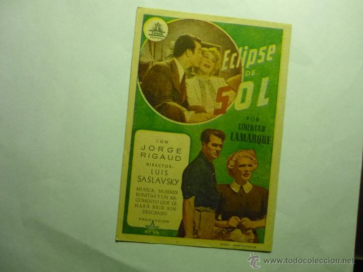 Cine: PROGRAMA ECLIPSE DE SOL- JORGE RIGAUD -L.LAMARQUE - Foto 1