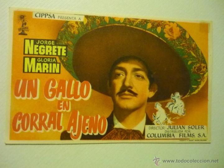 Cine: PROGRAMA UN GALLO EN CORRAL AJENO.-JORGE NEGRETE - Foto 1