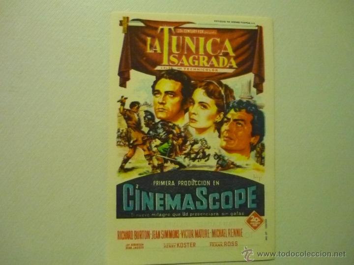 Cine: PROGRAMA LA TUNICA SAGRADA.-RICHARD BURTON.-PUBLICIDAD- SOLIGO