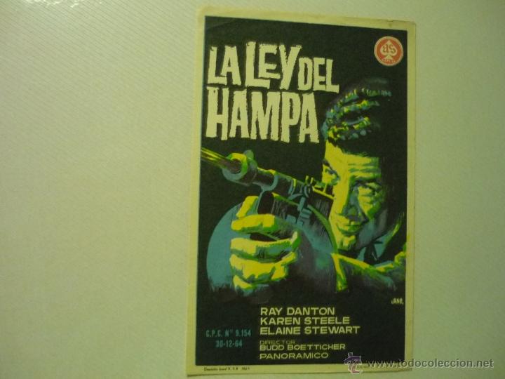 Cine: PROGRAMA LA LEY DEL HAMPA.--RAY DANTON - Foto 1