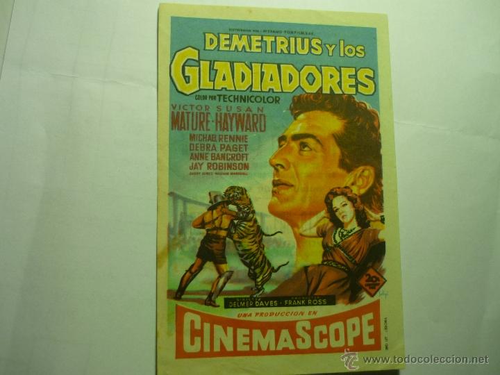 Cine: programa demetrius y los gladiadores.--soligo --victor mature-publicidad-