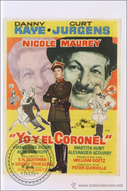 Cine: Programa de Cine - Yo y el Coronel - Publicidad al Dorso - 13 x 9,5 Cm - Foto 1
