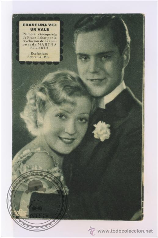 Cine: Programa de Cine de Cartulina - &Eacute;rase una Vez un Vals - Publicidad al Dorso - 14 x 9 Cm