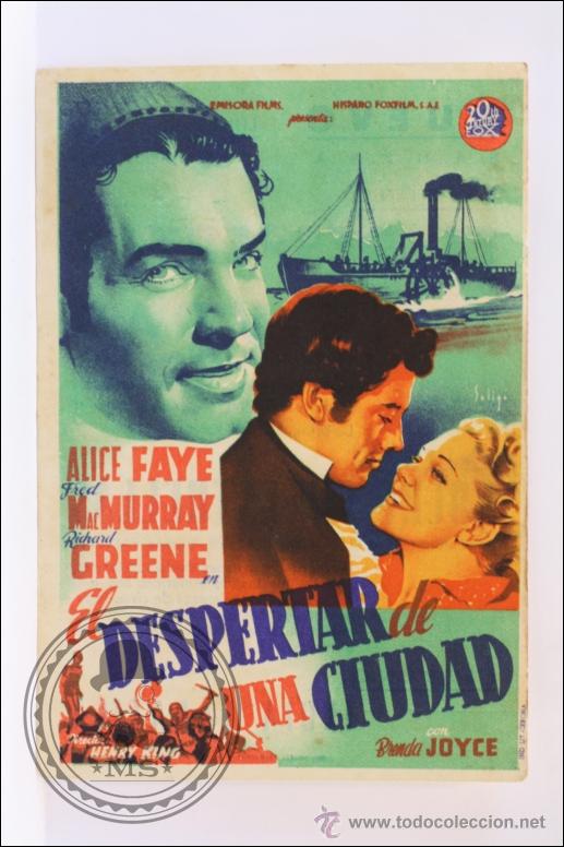 Kino: Programa de Cine - El Despertar de una Ciudad - Publicidad al Dorso - 14 x 9,5 Cm