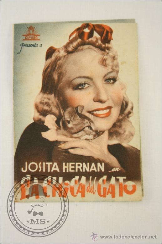 Cine: Programa Doble de Cine - La Chica del Gato - 10,5 x 7,5 Cm - Foto 1