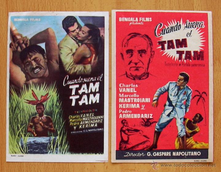 Cine: Cuando suena el Tam Tam - Marcello Mastroiani - 2 programas diferentes - Con publicidad