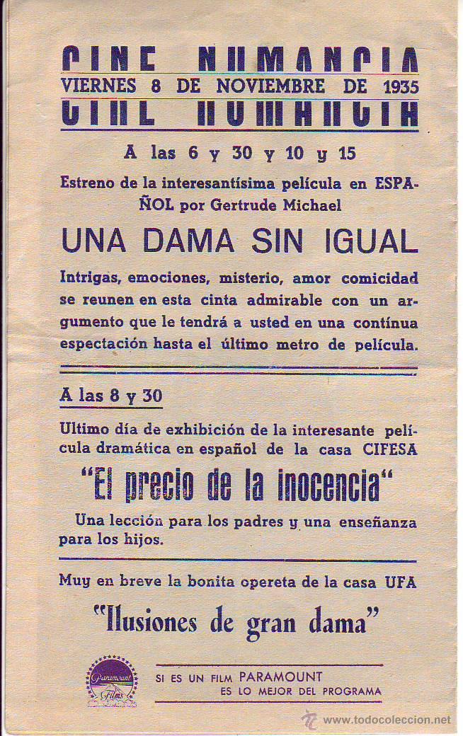Cine: una dama sin igual- doble - c/p - Foto 2