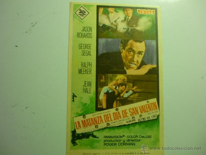 Cine: programa la matanza del dia de san valentin .- jason robards-george segal - Foto 1